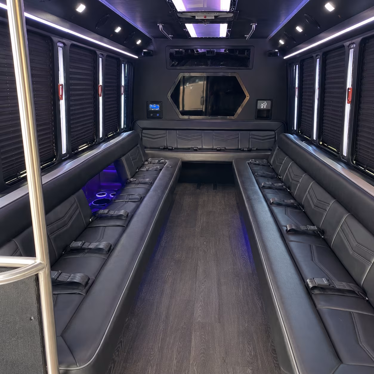 sioux falls 18 passenger party bus interior