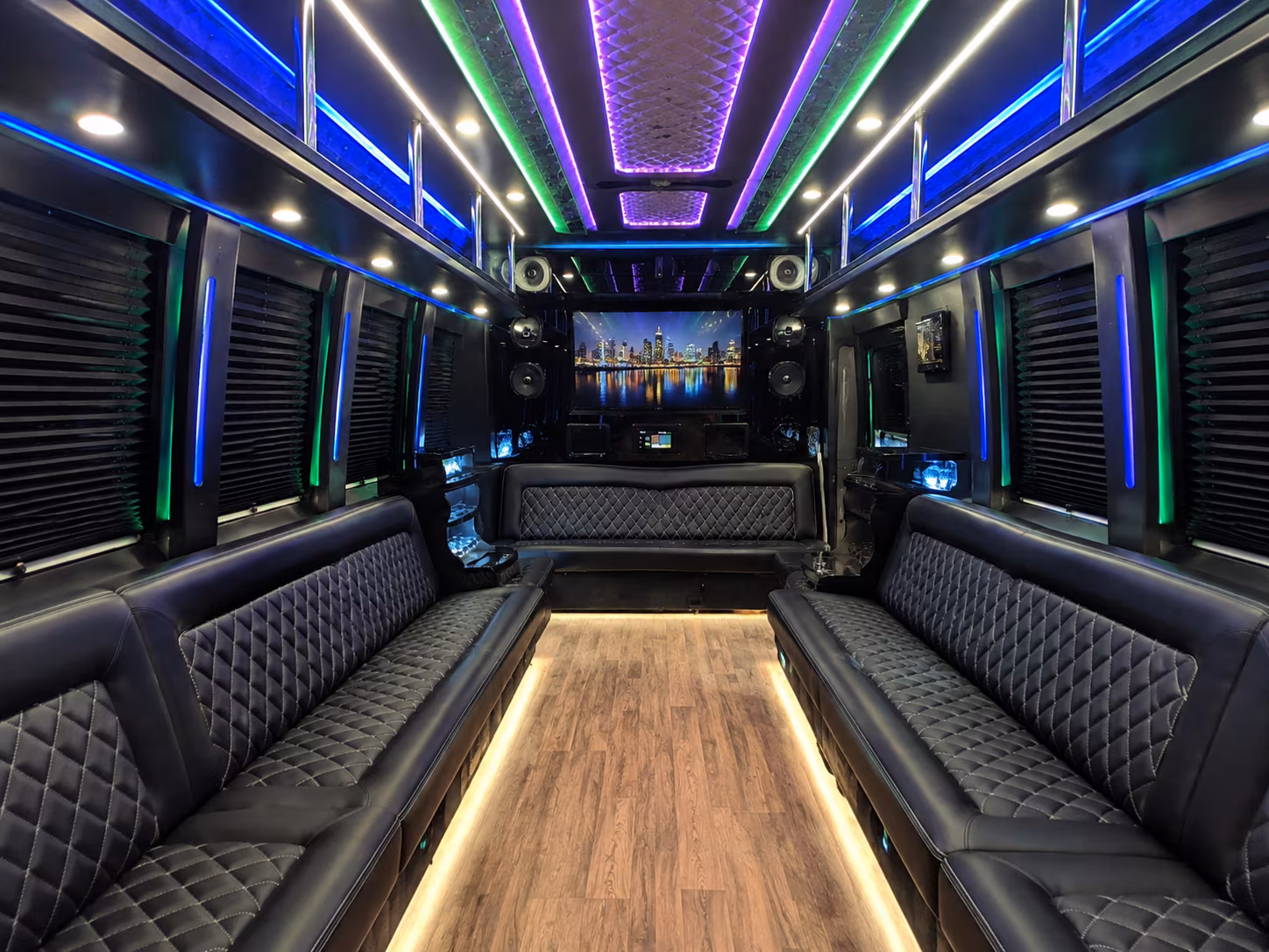 sioux falls 25 passenger party bus interior
